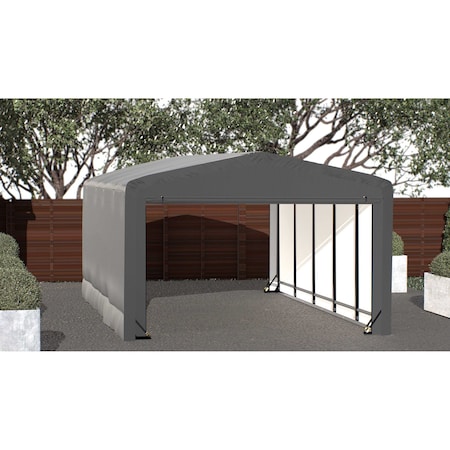 Shelterlogic ShelterTube Wind and Snow-Load Rated Garage, 12x23x8 Gray SQAACC0103C01202308